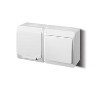 Presa singola con/e connettore 2P+Z+ HERMES 0327-12