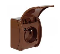 Presa singola z/u (2P+Z) n/t IP44 marrone con koala 61.372