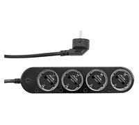 Shelly Power Strip 4 Gen4 Nero - Ciabatta Smart Matter & Wi-Fi, 4 Prese Intelligenti, Misurazione Potenza, 16A Totali 3500W, Timer, Riscaldamento, Zigbee, Google, Alexa, Apple, Nessun Hub Richiesto