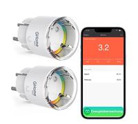 Presa Smart Wlan 16A, presa Alexa, confezione da 2 pezzi, presa intelligente intelligente per casa, compatibile con Alexa Google Home, telecomando app, misurazione del consumo energetico, timer di