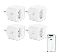 Presa Smart WLAN ANTELA Misurazione Consumo Energetico 16A Compatibile con Alexa/Assistente Google, Controllo Vocale, Protezione Bambini, Telecomando APP, 2,4 GHz, 3680 W, 4Pz