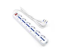 PRESA SPINA ADATTATORE SCIUKO TRIPLA CIABATTA MULTIPRESA PROLUNGA PIATTA 10-16A