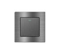 Presa standard britannica EIOMR da 13 A e 220 V, pannello in lega di alluminio grigio con porta di ricarica USB, per il miglioramento della casa. (TYPE2)