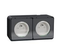 Presa stile Mureva 2P+PE doppia antracite MUR36028