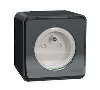 Presa stile Mureva 2P+PE morsetti a vite antracite MUR36030