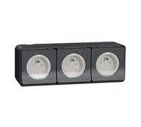 Presa stile Mureva 2P+PE tripla antracite MUR36037