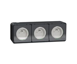 Presa stile Mureva 2P+PE tripla antracite MUR36037