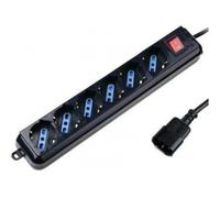Techly 300415 Multipresa 6 Posti Italiana Bipasso con Spina VDE Nero Nero