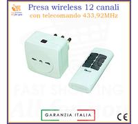 Presa telecomandata elettrica con telecomando wireless a distanza 2000 watt 12ch