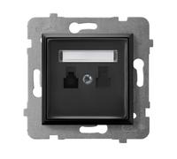 Presa telefonica ARIA singola nera metallizzata GPT-1U/m/33