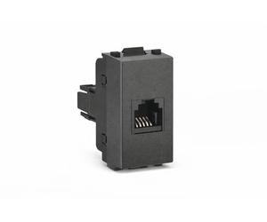 Presa Telefono RJ11 Compatibile BTicino Living Classic - Modulo 1 Posto per Placca Serie Living, Presa Telefonica RJ11 per Casa/Ufficio, Installazione Incasso - LEMAG SRL