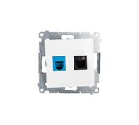 Presa teleinformatica RJ45 cat.5e + RJ12 Simon 54 D5T.01/11