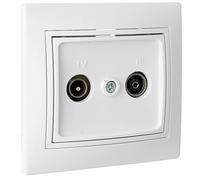 Presa terminale bianca TV-Radio, meccanismo completo, 83 x 81 x 10 mm