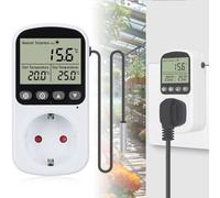 Presa termostatica digitale: regolatore di temperatura, interruttore di temperatura, impermeabile, grande schermo regolatore di temperatura con sonda per serra, acquario, germinazione della semina