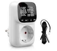 Presa termostatica, regolatore di temperatura digitale, prese 230 V, con sonda e schermo LCD, regolatore di umidità, riscaldamento, interruttore di temperatura per serra, acquario, rettili
