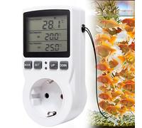 Presa Termostato Presa Regolatore Termostato: 230v Presa Termostato Con Sonda, Digitale Presa Termostato Con Interruttore Timer, Presa Con Termostato Per Serra, Acquario Riscaldamento Raffreddamento