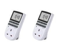 Presa timer digitale con spina UK 2X, interruttore elettrico programmabile per luce, B e altro