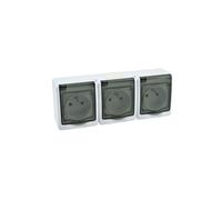 Presa tripla BETA 3xP+Z IP44 fumosa D.3114GGG/1
