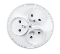 Presa tripla ECO con/e/installazione in PK60/bianco PT-36C BI