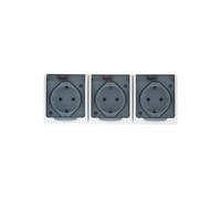 Presa tripla ermetica Schuko con sportello HERMES 0326-01