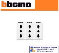 BTICINO LIVINGLIGHT N4180/3 PRESA TRIPLEX 2P+T 10/16A 250Vac BIPASSO