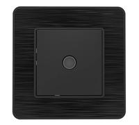 Presa TV completa - D9,52 mm - metallo nero spazzolato - gamma Kouro - Zenitech