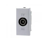 PRESA TV CONNETTORE PASSANTE MASCHIO SILVER COMPATIBILE BTICINO AXOLUTE