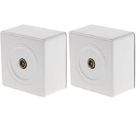 Presa TV D.9,52 mm sporgente bianca - gamma Vulco - Zenitech (Confezione da 2)