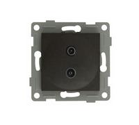 Presa TV e antenna - Presa a incasso in grafite per segnale televisivo e antenna satellitare con connessione semplice e design moderno. *