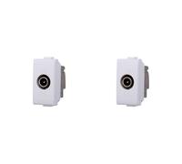 Presa Tv e Sat passante connettore maschio compatibile Bticino Matix colore bianco