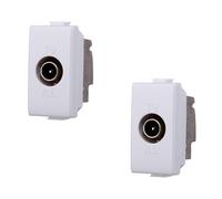 PRESA TV E SAT PASSANTE CONNETTORE MASCHIO COMPATIBILE BTICINO MATIX, CONNETTORE