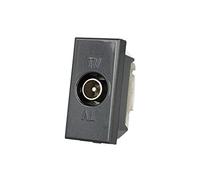 Presa TV Passante Connettore Maschio, Compatibile con Bticino Axolute (Nero)