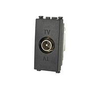 Presa TV Passante Connettore Maschio Nero Compatibile con Vimar Arke