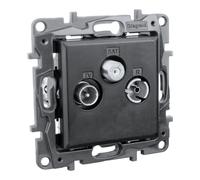 Presa TV-R-SAT passaggio nero 14 dB Niloe Step 3011