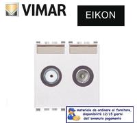 PRESA TV RD SAT DIRETTA 2 USCITE VIMAR EIKON BIANCO 20302.01.B