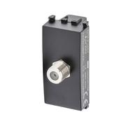 Presa TV SAT diretta femmina nera compatibile anche con Vimar Plana