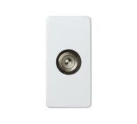 Presa TV semplice bianca, dal design elegante, ideale per il collegamento di apparecchiature audiovisive in spazi residenziali.
