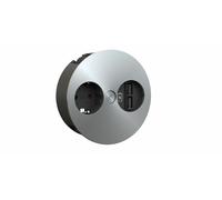 Presa Twist con 2 prese USB + 1 Schuko - finitura acciaio inox, 2 m di potenz...