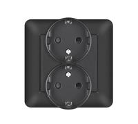 Presa UE singola e doppia 220 V 16 A nero PC pannello interruttore luce parete USB spine standard per la casa (doppia UE)