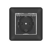 Presa UE singola e doppia 220 V 16 A nero PC pannello interruttore luce parete USB spine standard per la casa (UE con copertura)