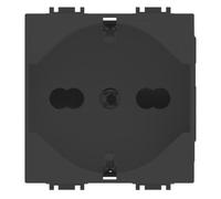 PRESA UNEL P40 BIV.ITALIANO/TEDESCO SCHUKO NERO VP42 COMPATIBILE VIMAR PLANA VP42-MN-ECO27207 ECOVA