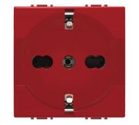 PRESA UNEL P40 BIV.ITALIANO/TEDESCO SCHUKO ROSSO VP42 COMPATIBILE VIMAR PLANA VP42-MR-ECO27208 ECOVA