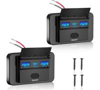 Presa USB 12V 72W Caricatore Triplo Porta con Ricarica Rapida Simultanea