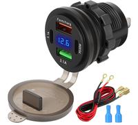 Presa USB 12V Caricabatterie da Auto 4 Porte 68W Total USB C PD & QC 3.0 Fast