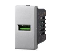 Presa USB 2.0 tipo A 5Vdc 2A, Moduli Grigi, grigio, Compatibile Con BTicino Axolute, antenna, ethernet, TV, antenna, USB, schuko, Per Placche originali e compatibili