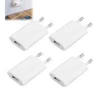 Presa USB, 4 Pezzi Presa Caricabatterie USB 5V 1A Portatile, Adattatore di Alimentazione Universale Compatibile con I-Phone Ipod Android Xiaomi Samsung