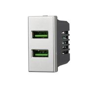 Presa USB a 2 posti grigia compatibile anche con BTicino Axolute