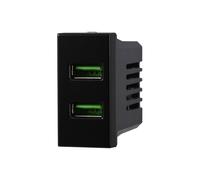 Presa USB a 2 posti nera compatibile anche con BTicino Axolute