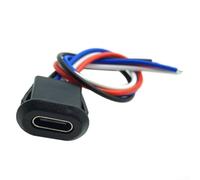 Presa USB C da incasso impermeabile IP65 12 V per auto (nero) | IP65 impermeabile, antipolvere, per robusto cappuccio in PVC, ideale per pioggia e sporco, utilizzabile in ambienti esterni