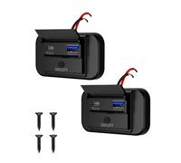 Presa USB C per Camper 12V, Sanicata Doppia USB per Caricabatteria da Auto con Interruttore ON/OFF, PD e QC3.0 12V Pannello Presa di Ricarica Adattatore per Caravan, Auto, Camion, Golf Cart